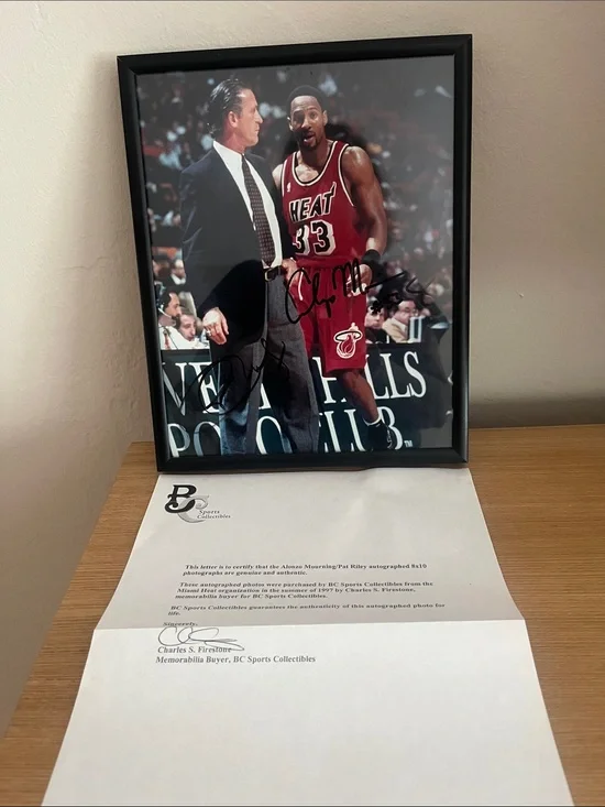 Autographed Miami Heat Wall Frame in Red and Black