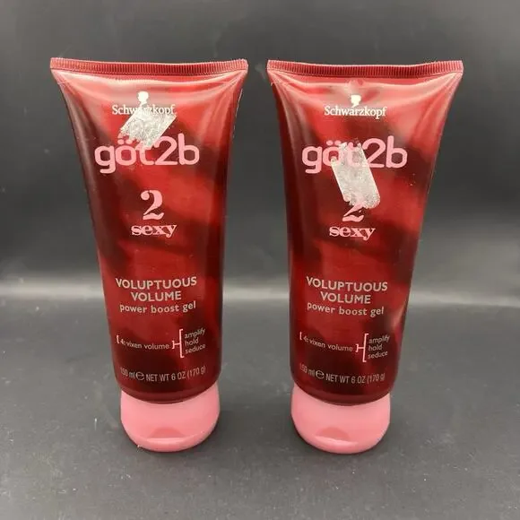 (2) RARE got2b Schwarzkopf 2 Sexy Voluptuous Volume Power Boost Gel 6oz Retired