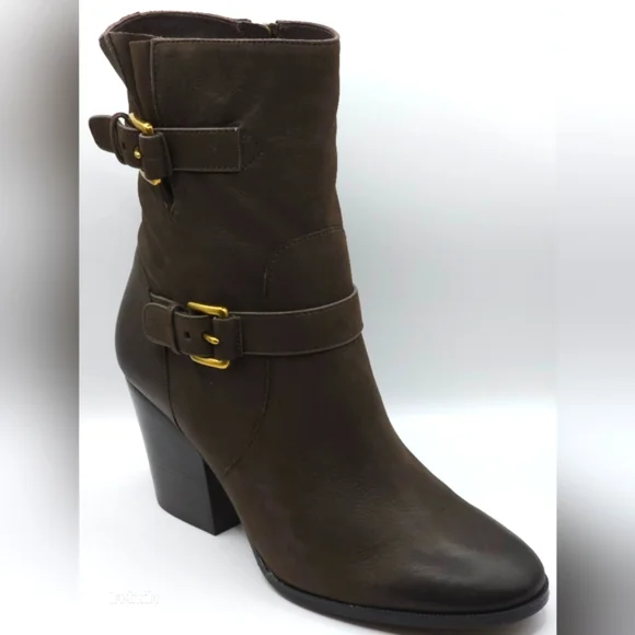 MICHAEL Michael Kors women's size 8 Ashton‎ mid brown leather bootie