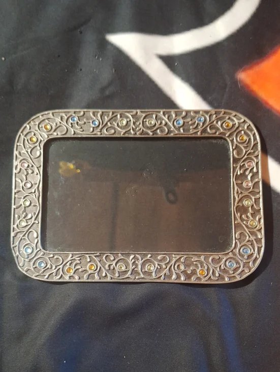 Decorative Silver-Tone Bejeweled 4 X 6 Frame - Silver