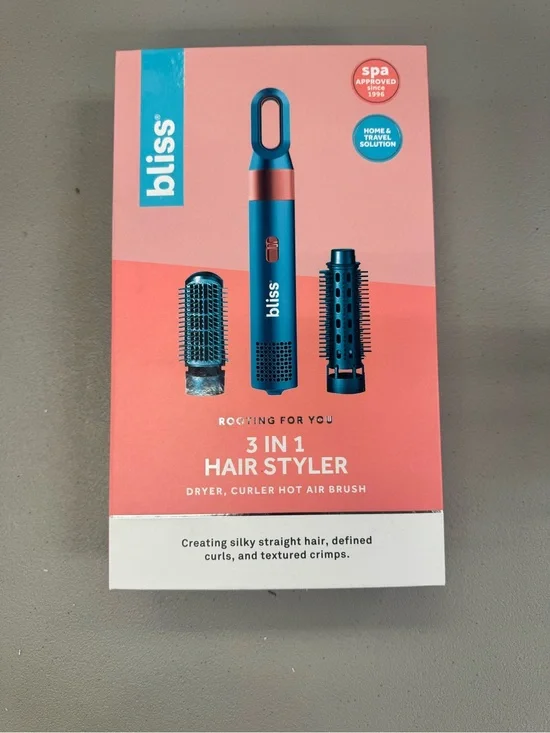 Bliss 3-in-1 Hair Styler - Blue with Rose Accent