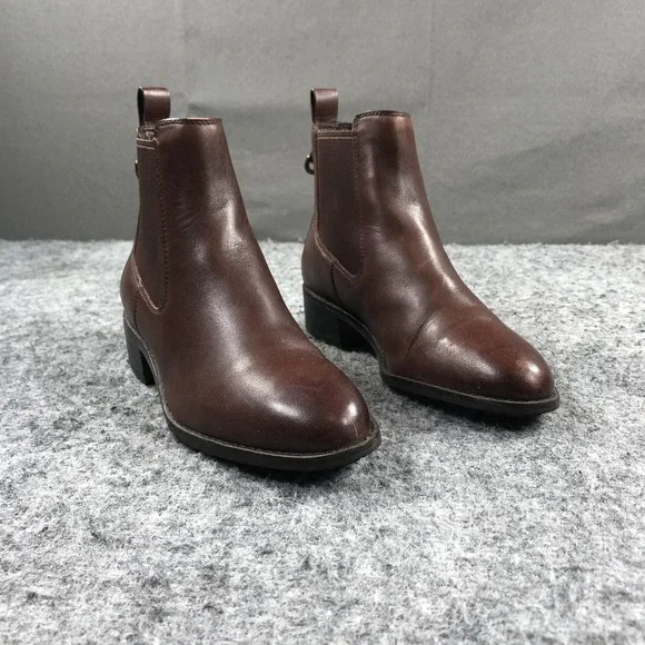 Cole Haan Grand.OS Boots Womens 6 B Brown Leather Waterproof Chelsea Ankle