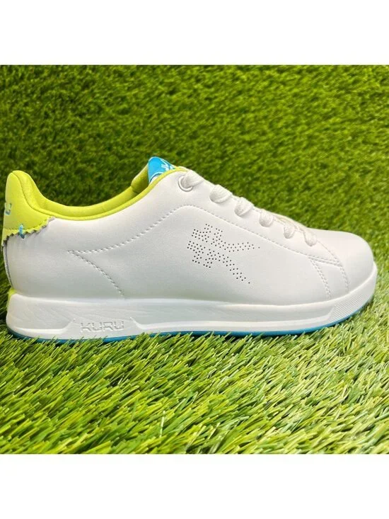 Kuru Roam Classic Court Womens Size 6 White Lime Athletic Leather Shoes Sneakers