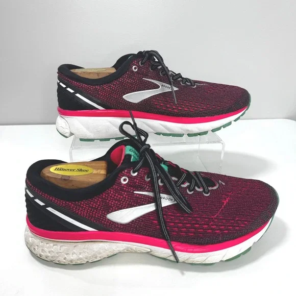 Brooks Ghost 11 Womens 9.5 Running Shoes Burgundy Pink Teal Athletic 1202771B017
