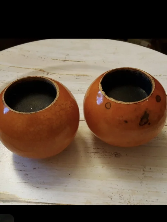 Set of 2 mini orange gourds 3