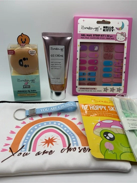 The Crème Shop Goodies with cute makeup bag.