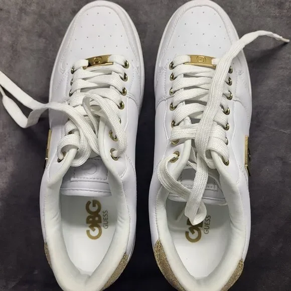 GBG Los Angeles By Guess Sz 8 White Sneakers Y2K 90s Chunky
