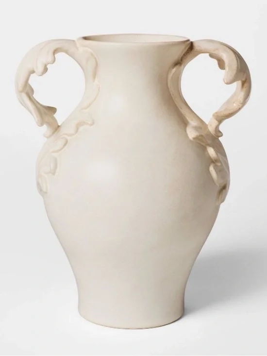 ✨ NEW STUDIO MCGEE tall botanical handle ceramic vase