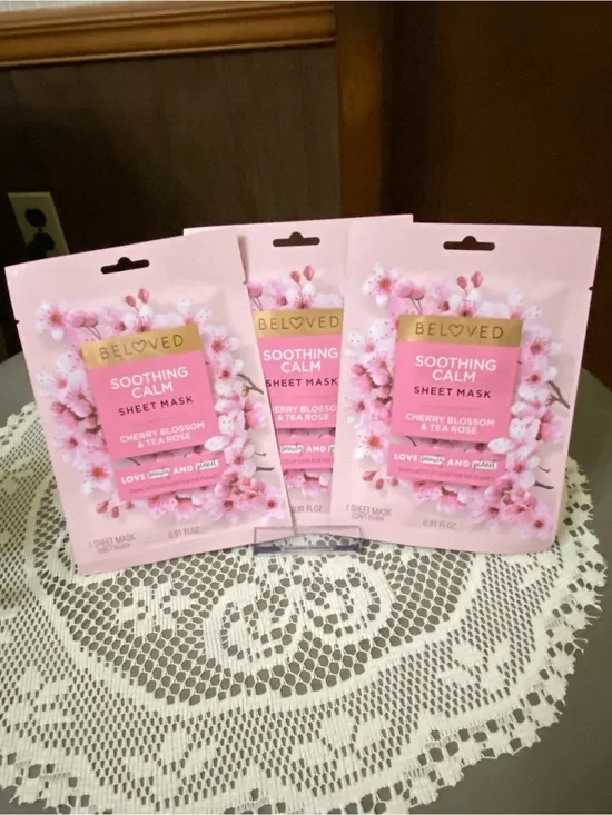 Beloved Soothing Calm Sheet Mask - Cherry Blossom & Tea Rose (Pink) 5 mask