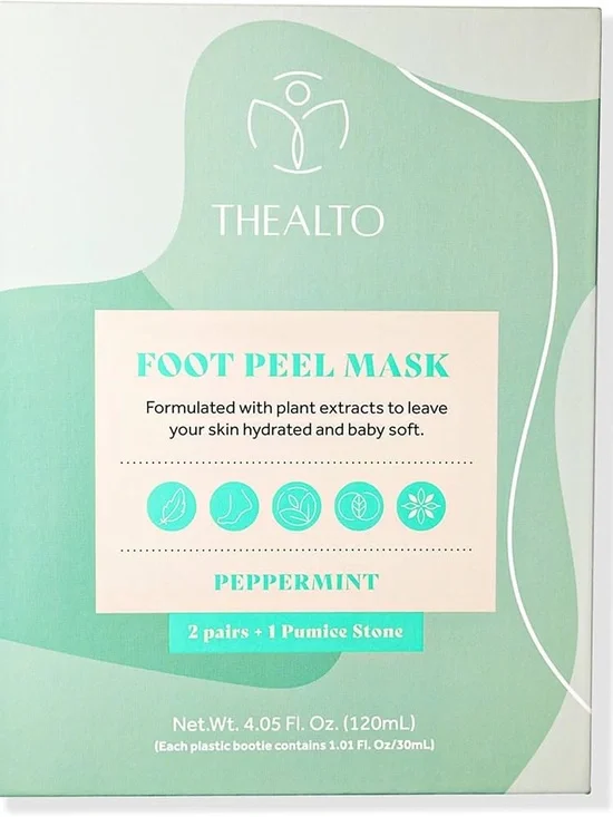 Peppermint Foot Peel Mask/with Pumice Stone - Hydrating Foot Treatment