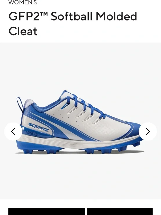 SQAIRZ Women's Softball Molded Cleat - Blue/White 8