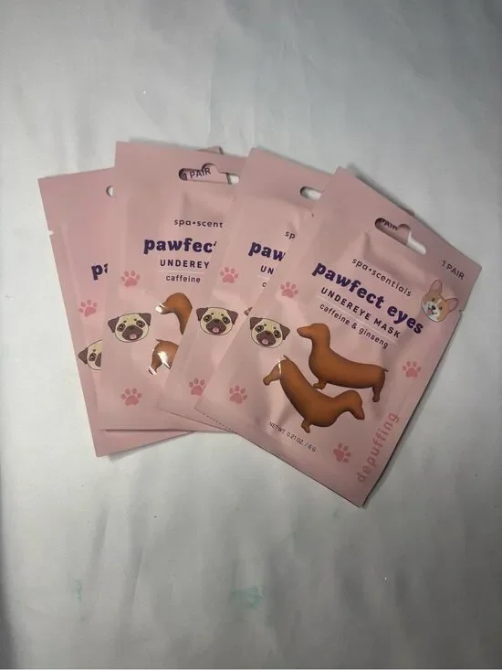 4 New Spa•sentials Pawfect Eyes Undereye Mask - Pink
