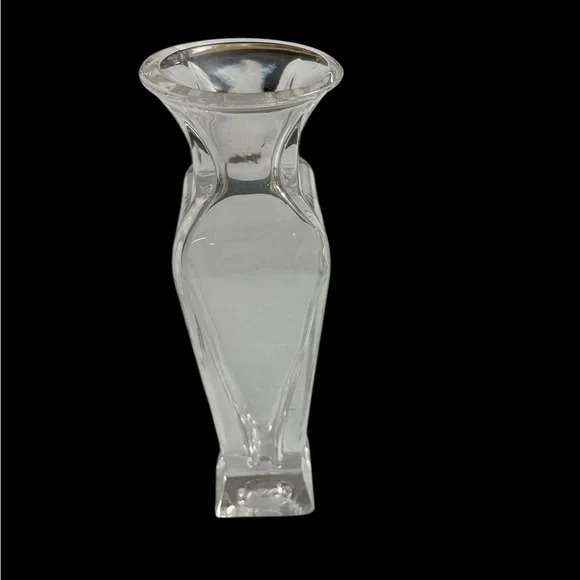 Kristal Kolor Italy Clear 24% Lead Crystal Bud Vase Sculptural 8.5”