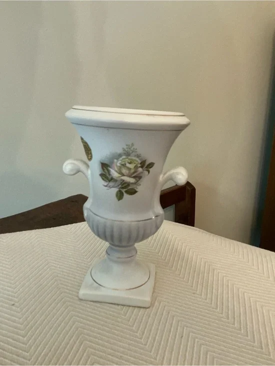 Vintage Flora Plateel Gouda Holland “Rosaly” Ceramic Urn Vase