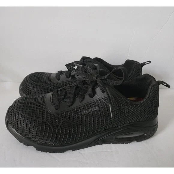 Skechers Women's Composite Toe EH Slip Resistant Lace-Up Shoe 108072/BBK Size 10