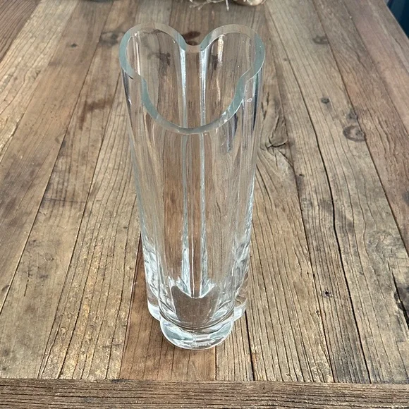 Vintage Disney Mickey Mouse silloutte 12” Crystal Glass Vase
