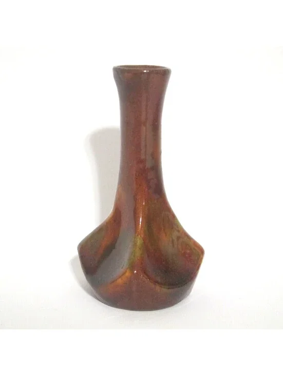 Antique Rockingham Glaze Art Pottery Bud Vase 5.5