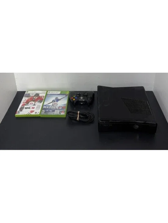 MICROSOFT XBOX 360 Bundle: Console, Remote, USB, NHL10 Game, Madden NFL 16 Game