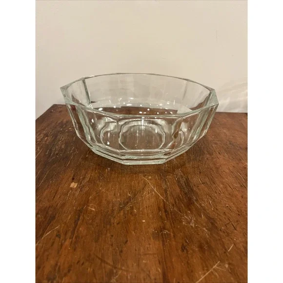 Italian‎ vintage Crystal faceted optic bowl 9