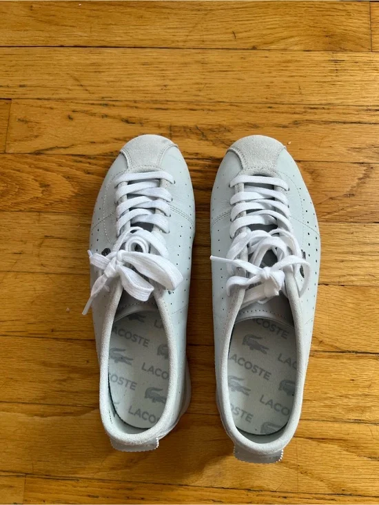 Lacoste Men’s White Perforated Leather Sneakers