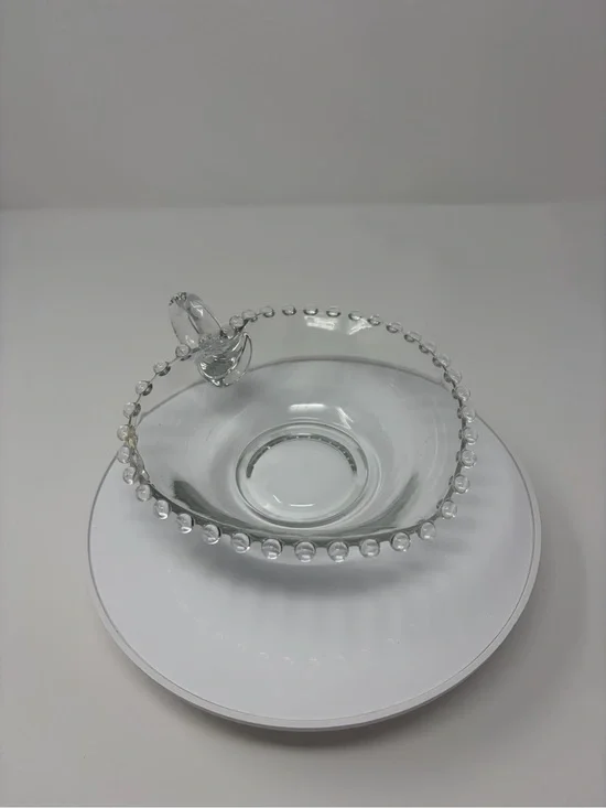 Vintage Imperial Candlewick Heart Shaped Bowl With Handle 5