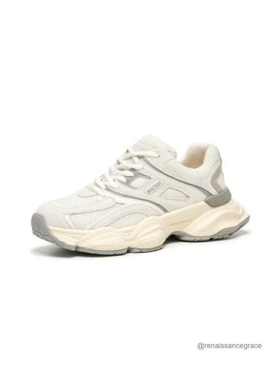 Women's Wide Walking Sneakers Retro Suede Mesh Breathable Running Shoes