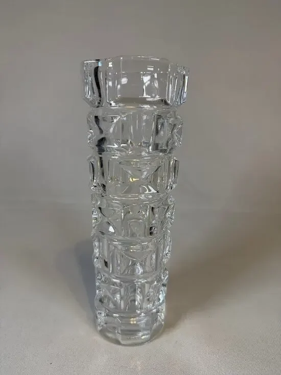Vintage MCM Jacques-Georges Durand Luminarc Crystal Vase Cubist