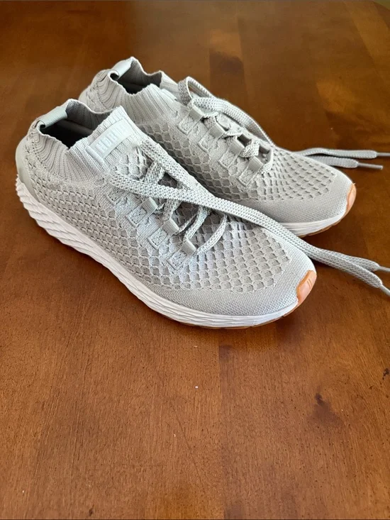 Khaki Knit Womens Athletic Sneakers - Brand: Nobull