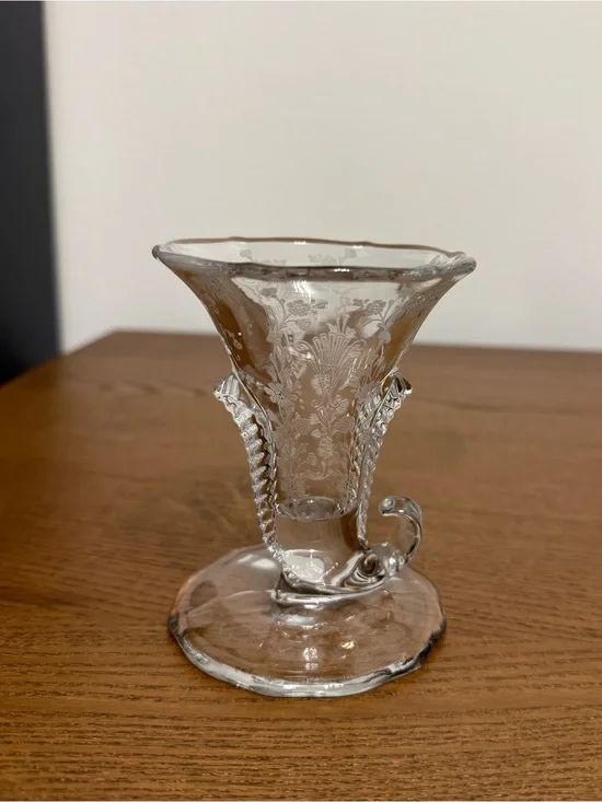 Vintage Duncan & Miller First Love Cornucopia Vase / Candle Holder