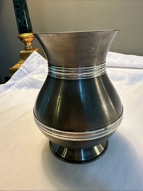 Classic Pewter Silver Decorative Vase