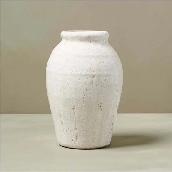 Magnolia “Marie” Tall Distressed Crackle Ceramic Vase