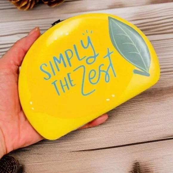 NWT Gorgeous Simply the Zest lemon-shaped 7 Pc yellow silver green manicure set