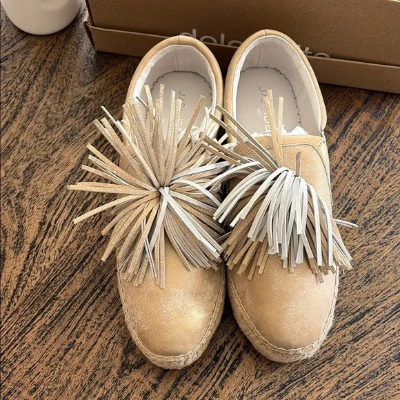 J/SLIDES Metallic Fringe Loafers