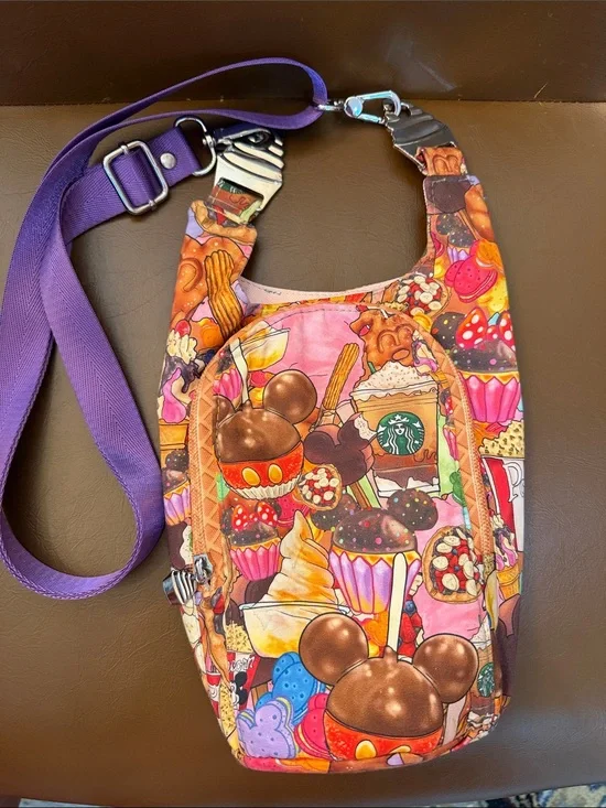 Disney Micky Mouse ears, Starbucks & Ice cream Crossbody Bag in Purples&Pink