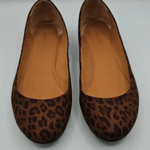 Sun + Stone Brown Leopard Flats Size 9 Balletcore Streetwear, Gunge