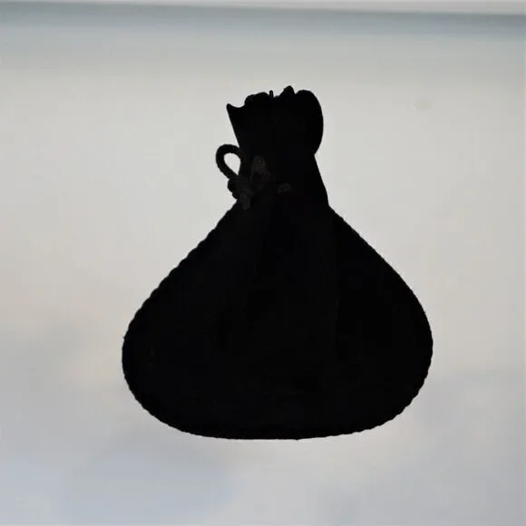 Flocked Velvet Jewelry Pouch Black Drawstring Dust Bag Gift Bag