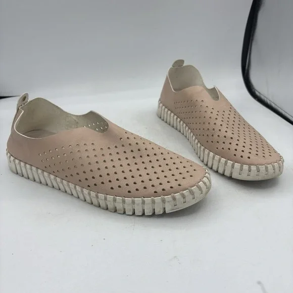 Ilse Jacobsen‎ Shoes Womens Size 10 EU 41 Hornbaek Flats Slip On Pink Peach