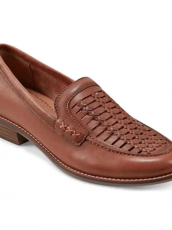 Elona Casual Slip-on Round Toe Loafers in Brown (Wide)