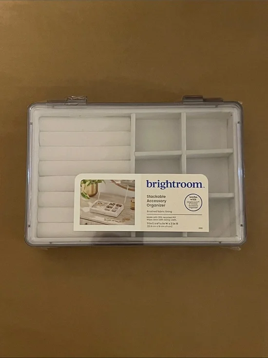 Brightroom White Stackable Jewelry Organizer with Multiple Compartments
