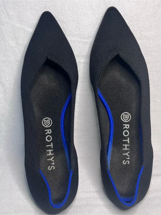 Rothy's the Point II Black Flat Slip On Shoes Size 11.5 - EUC