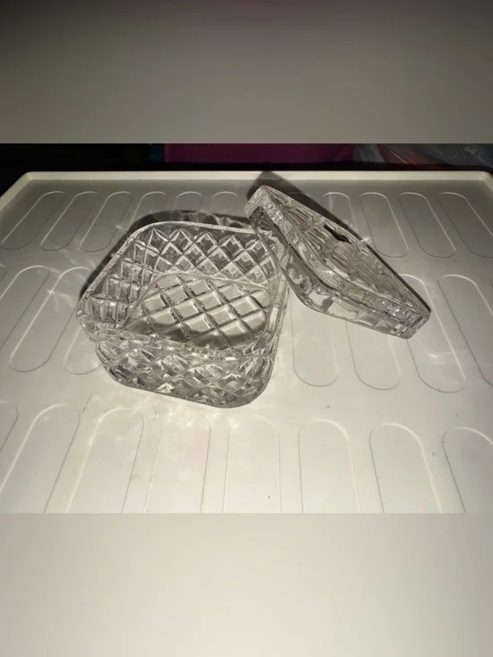 Vintage Bohemia fine cut lead crystal trinket box