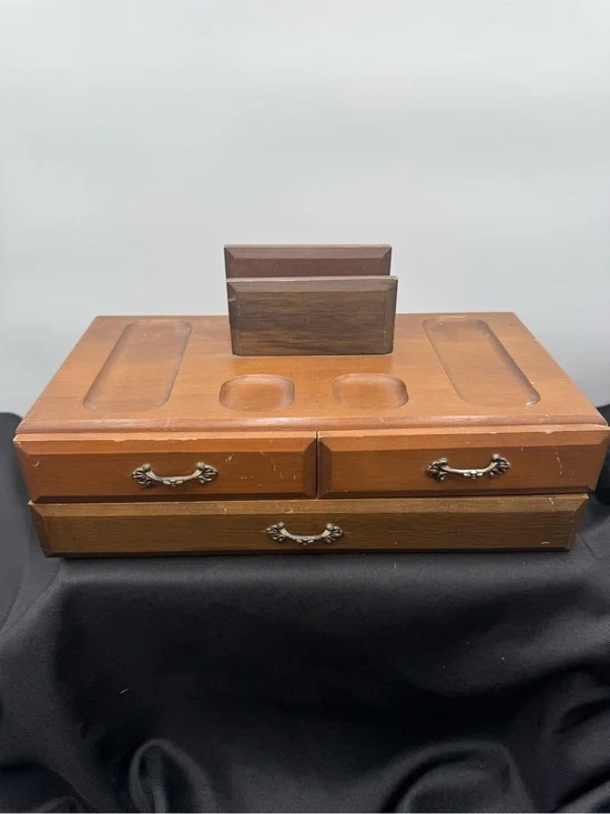Source Unknown Brown Multi-Drawer Wooden Jewelry Organizer with Card Slots
