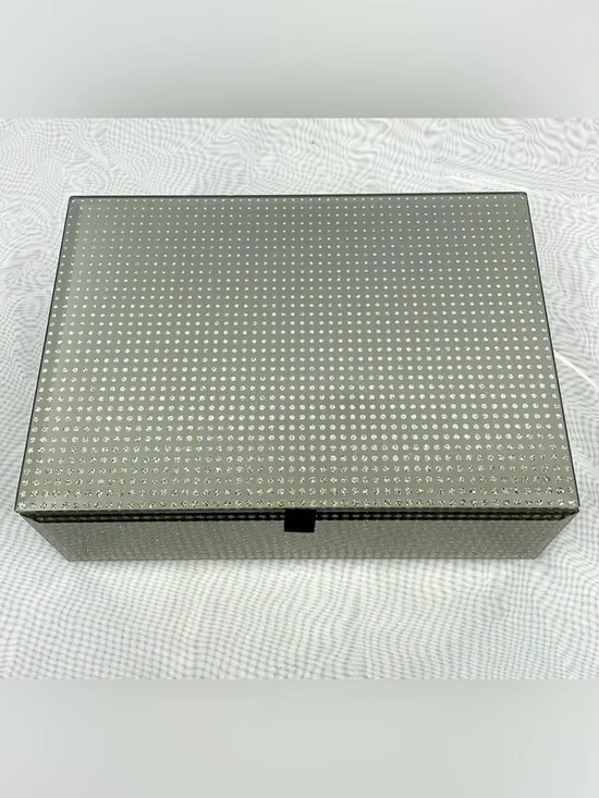 TAHARI mirrored dotted sparkly jewelry box
