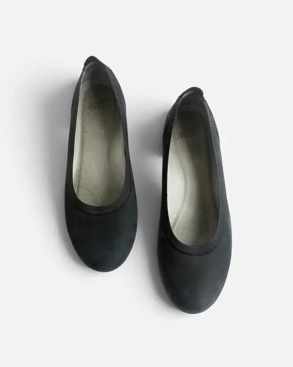 Dansko Kristen Black Comfort Wedge Round Toe Ballet Flats Water Resistant Sz 40
