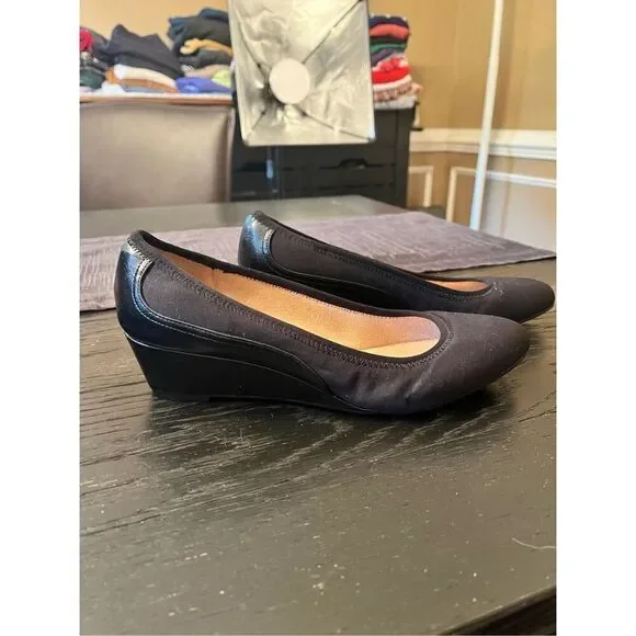 Life Stride Velocity 2.0 Black Hera Low Wedge Comfort Shoe sz 10 EUC