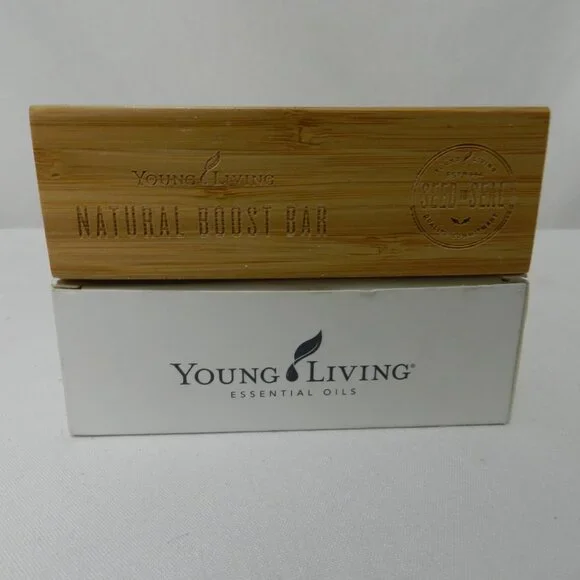Young Living Bamboo Holder Natural Boost Bar Holds 3 bottles 5 ml in box NIB NEW