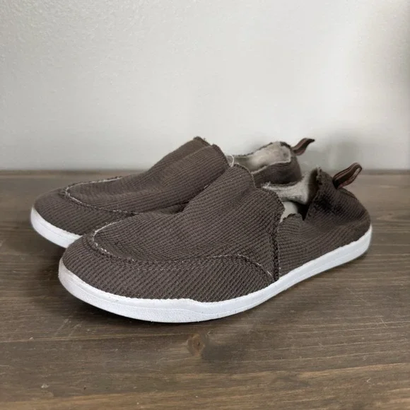 Vionic Beach Womens 8M Brown Corduroy Slip On Malibu Comfort Shoes Flats
