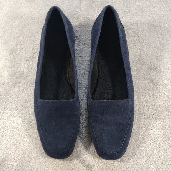 Donald J Pliner Shoes Womens 7.5 M Loafers Casual Comfort Blue Suede Slip On