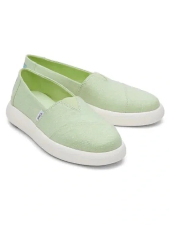NWT TOMS Sneakers Alpargata Mallow Heritage Canvas in Pistachio Green Size 12