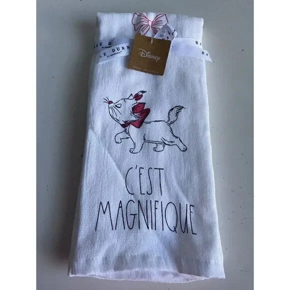 2 Pk Rae Dunn Disney Aristocats‎ Marie C’est Magnifique Kitchen Towel Set NEW